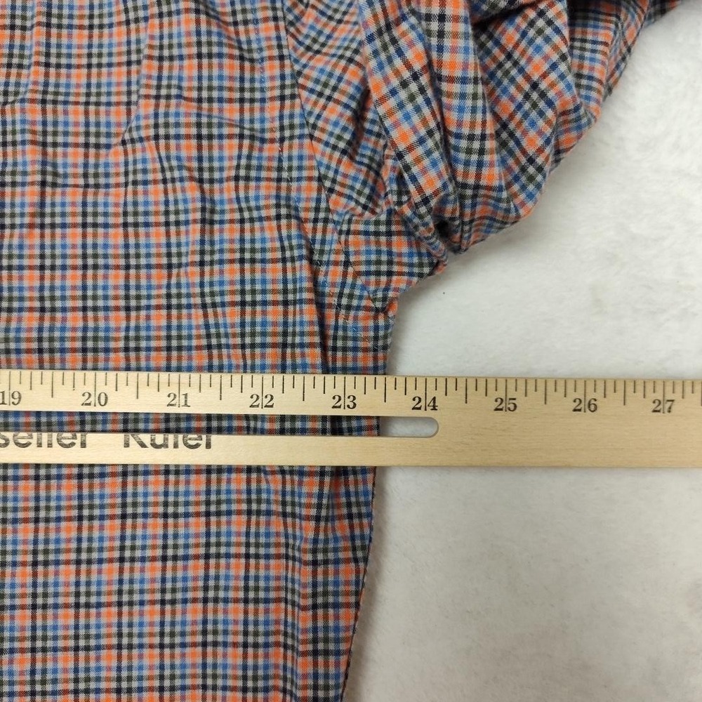 Hammer Made Shirt Mens 17 Orange Plaid Button Up Long Sleeve Cotton Woven - Picture 10 of 12